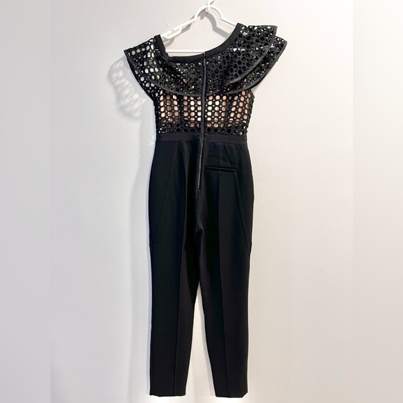 Self -Portrait Black Lace Jumpsuit Size 4 EUC - Picture 4 of 5